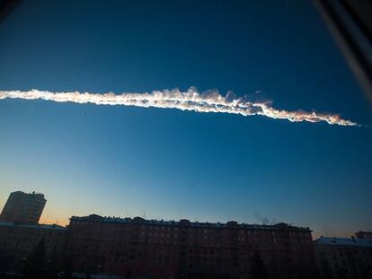Estela del asteroide de Cheliabinsk.