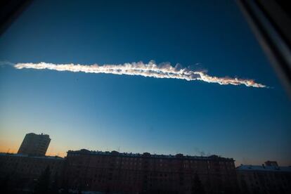 Estela del asteroide de Cheliabinsk.