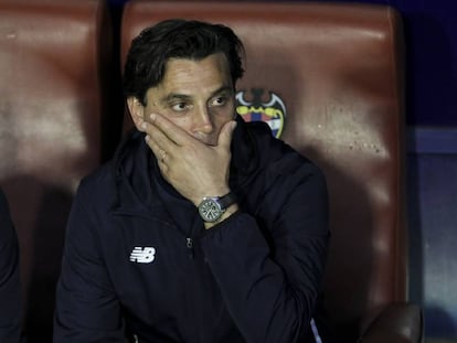 Montella, en su último partido como técnico del Sevilla. 