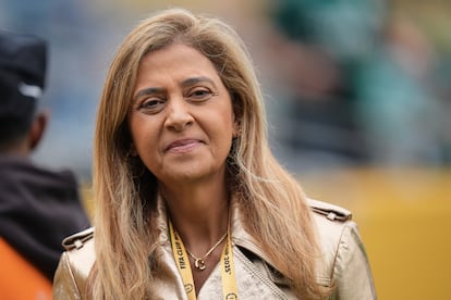 La presidenta del Palmeiras, la brasileña Leila Pereira, antes del partido contra el Oporto en el Mundial de Clubes, el pasado día 15 en East Rutherford.