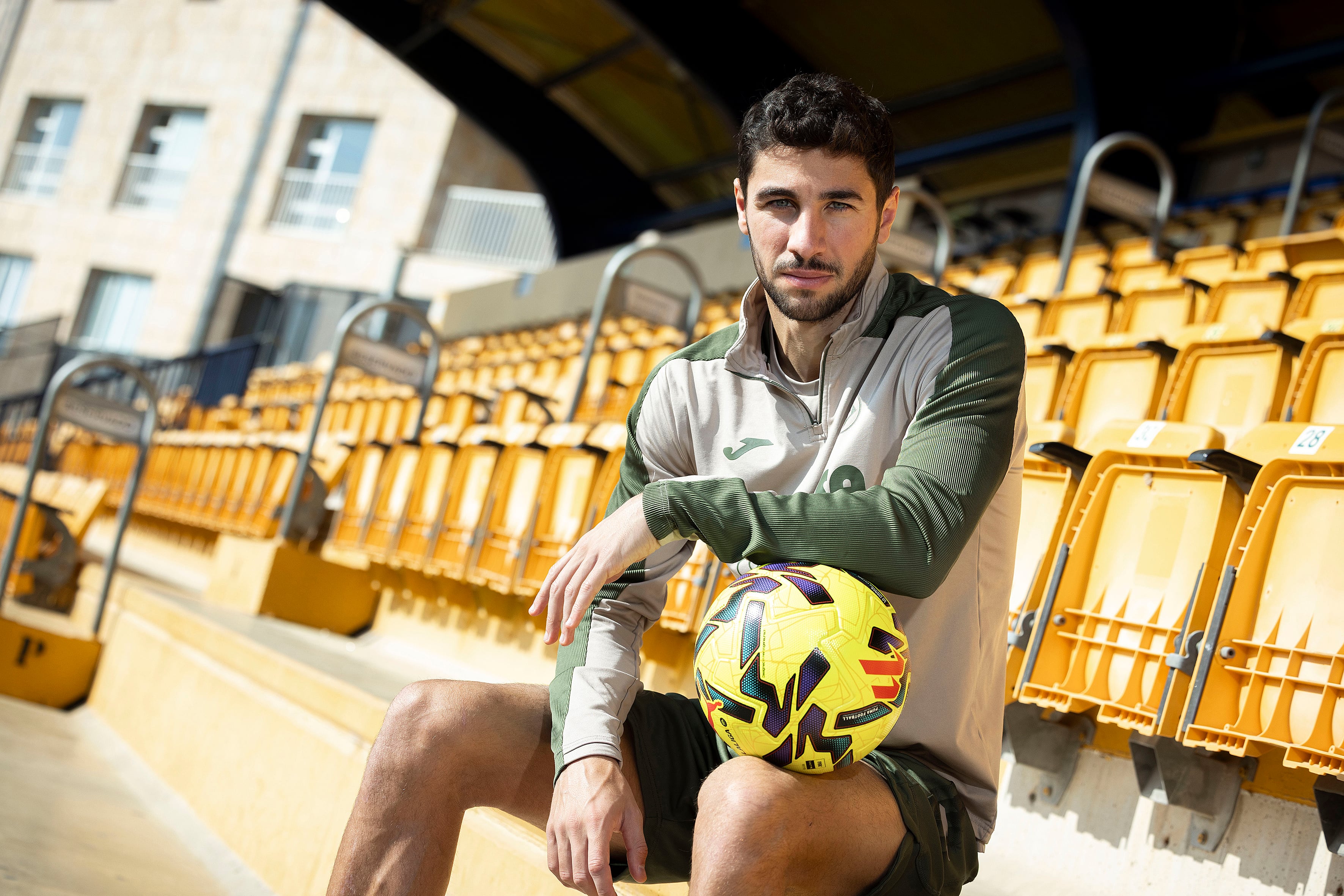 Santi Comesaña, en la Ciutat Esportiva José Manuel Llaneza.