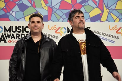 El dúo Estopa, José y David Manuel Muñoz, en el 'photocall'.