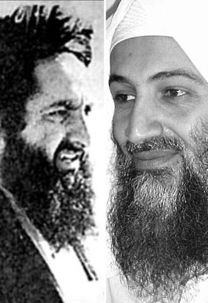 De izquierda a derecha, el <i>mulá</i> Omar y Osama Bin Laden, con los que se esconde Mustafá Setmarian, según los servicios de espionaje.