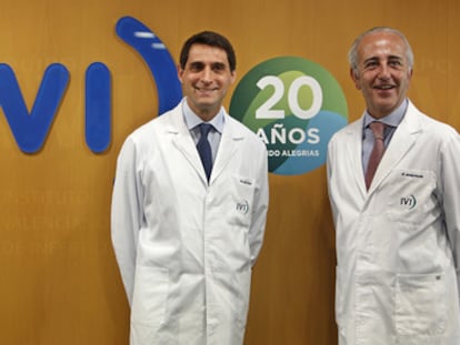 Los fundadores del IVI, José Remohí (izquierda) y Antonio Pellicer, en la celebración de los 20 años del IVI, en 2019.