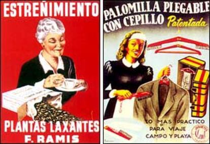 Algunos de los carteles, propiedad del coleccionista Carlos Velasco, expuestos en la Universidad Rey Juan Carlos.