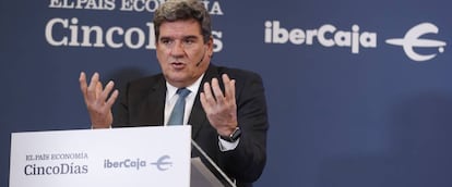 José Luis Escrivá, ministro de Seguridad Social, durante una invervención en un foro.