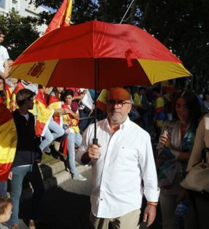 Spanish flags were on prominent display at the October 12 parade in Madrid.