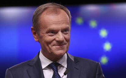 European Council President Donald Tusk in Brussels on Sunday.