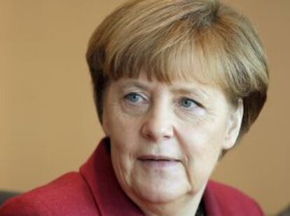 Angela Merkel, durante la reunión semanal de su gabinete.