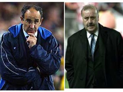 Javier Irureta, a la izquierda. Vicente del Bosque.