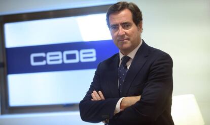 El presidente de la CEOE, Antonio Garamendi. 