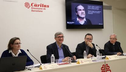 Miriam Feu, Salvador Busquets, Sergi Gordo y Salvador Bacardit durante la presentación del informe.