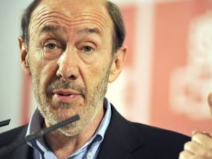 El candidato a la secretaría general del PSOE, Alfredo Pérez Rubalcaba.