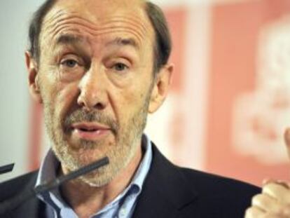 El candidato a la secretaría general del PSOE, Alfredo Pérez Rubalcaba.