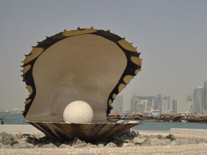 El monumento de la perla en Doha, capital de Catar.