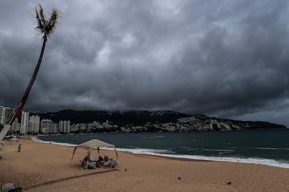 Huracán Hilary en playa en Acapulco, Guerrero, en agosto de 2023.