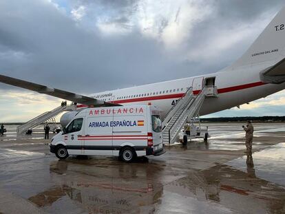 El avión A310 del Ejército del Aire en el que ha sido evacuado el militar enefermo de Malí. / EMAD