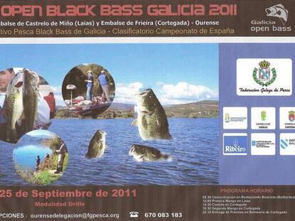 Cartel anunciador del campeonato gallego de 'black-bass' de 2011.