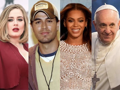 Adele, Enrique Iglesias, Beyonce y el Papa: superestrellas y líderes espirituales que son seguidos por millones en las redes sociales, pero que no siguen absolutamente a nadie.