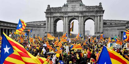 Manifestación independentista en Bruselas.