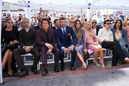 Kim Turnbull, Romeo Beckham, Tom Cruise, David Beckham, Victoria Beckham, Harper Beckham, Cruz Beckham y Jackie Apostle