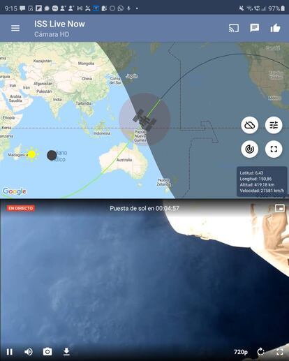 ISS Live Now en Android.