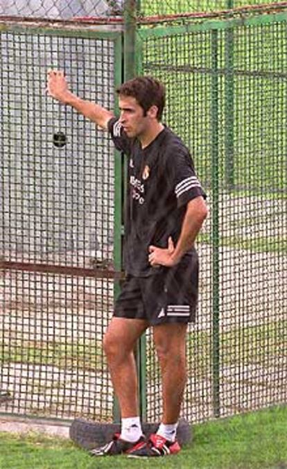 Raúl, en una pausa de un entrenamiento.