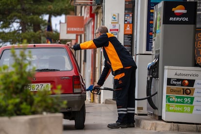 Una gasolinera de Repsol en el centro de Teruel.