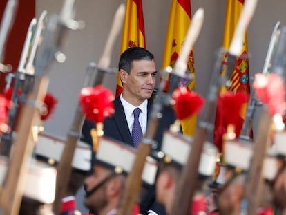 Spain's acting Prime Minister Pedro Sanchez attends a military parade to mark the country's National Day, in Madrid, Spain, October 12, 2023. REUTERS/Juan Medina