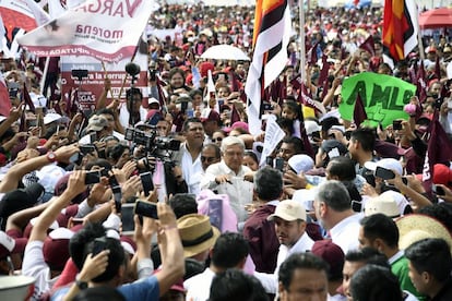 López Obrador durante un acto de Morena, en una imagen de archivo.