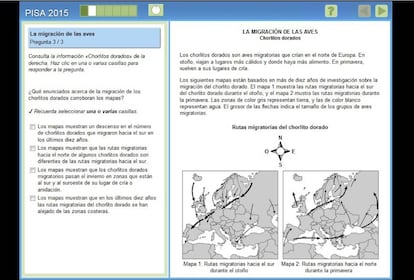 Ejemplo de pregunta de ciencias.