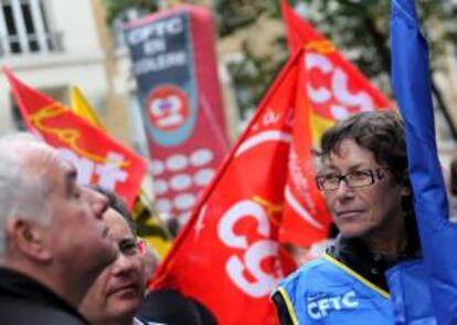 Trabajadores de France Telécom- Orange, en una manifestación en París para pedir mejores condiciones laborales, en Francia. EFE/Archivo