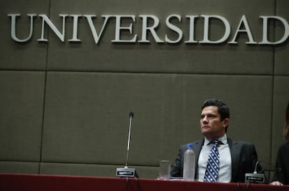 El juez Sergio Moro durante su presentación en la Universidad Católica Argentina.