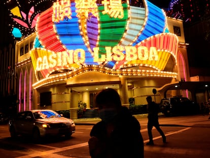 Exterior del Casino Lisboa, en Macao, el pasado febrero.