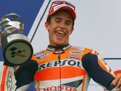Marc Márquez en el podio del GP de Malasia.