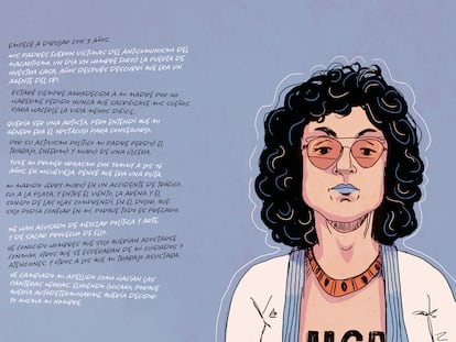 Doble página dedicada a Judy Chicago del cómic 'Feminist Art', de Liana Editorial.