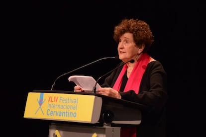 La escritora Margo Glantz en el Festival Cervantino.