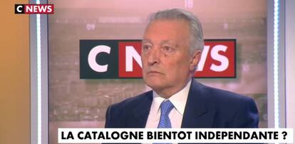 El delegado catalán en París, Martí Anglada, durante su intervención en televisión.