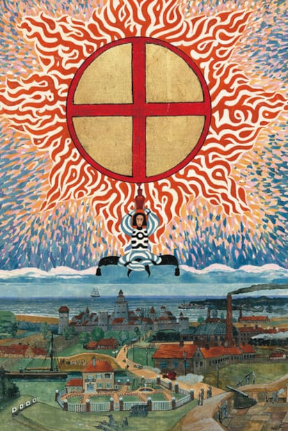 Ilustración de <i>El Libro Rojo,</i> de Carl Jung, publicado  por Norton & Company.