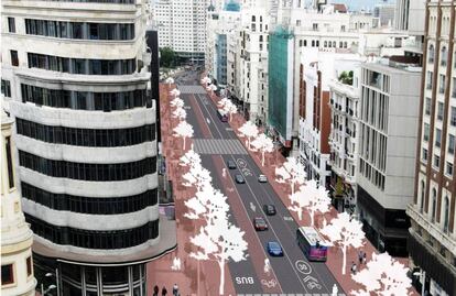 Proyecto del Ayuntamiento de Madrid para reformar la Gran Vía.