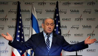 El primer ministro israelí, Benjamín Netanyahu, en un acto en Jerusalén el 8 de enero.