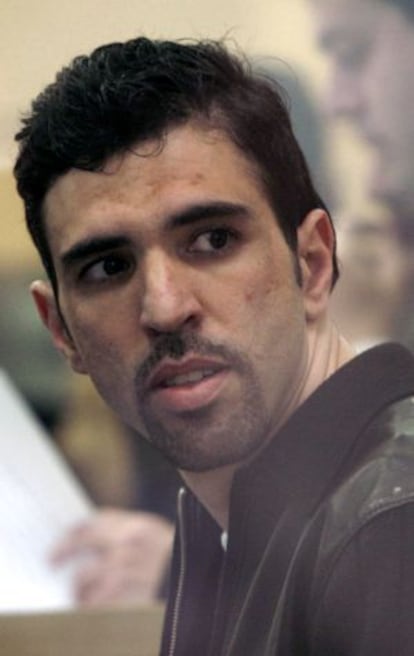 Jamal Zougam, pictured during the 2007 trial in Madrid.  