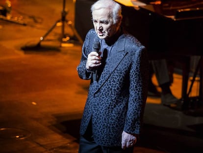 Charles Aznavour, en el Gran Teatro del Liceu de Barcelona.