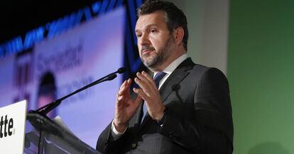 Rodrigo Buenaventura, presidente de la CNMV, este miércoles durante su intervención en el XXVIII Encuentro del sector financiero.