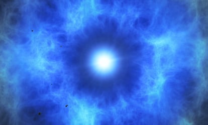 Esta impresión artística ilustra el remanente de supernova SNR 0509-67.5.