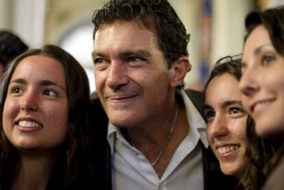 Antonio Banderas, ayer en el acto de su fundación en Málaga.