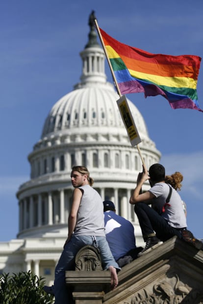 Manifestación gay en las proximidades del Capitolio, en 2009.