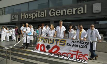 Imagen de archivo de un paro de médicos en el Hospital La Paz.