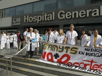 Imagen de archivo de un paro de médicos en el Hospital La Paz. 