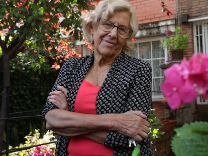 Former mayor of Madrid, Manuela Carmena, in her home.